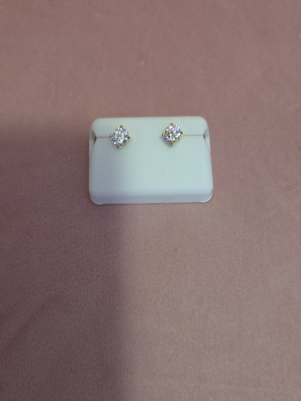 Moissanite Stud Earrings 1 Carat in 14k Gold